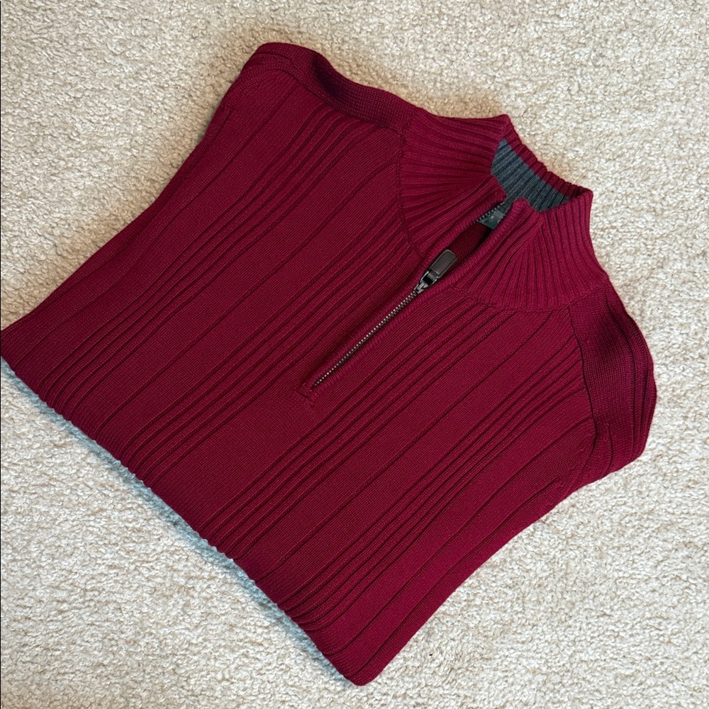 Burgundy Half-Zip Sweater